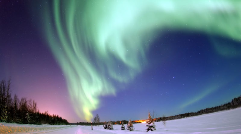 Aurora boreale in alaska